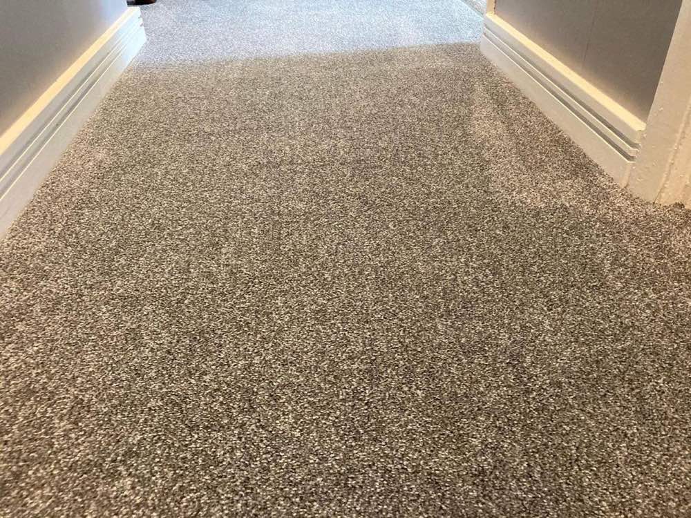 The carpet after the make-up stain was removed
