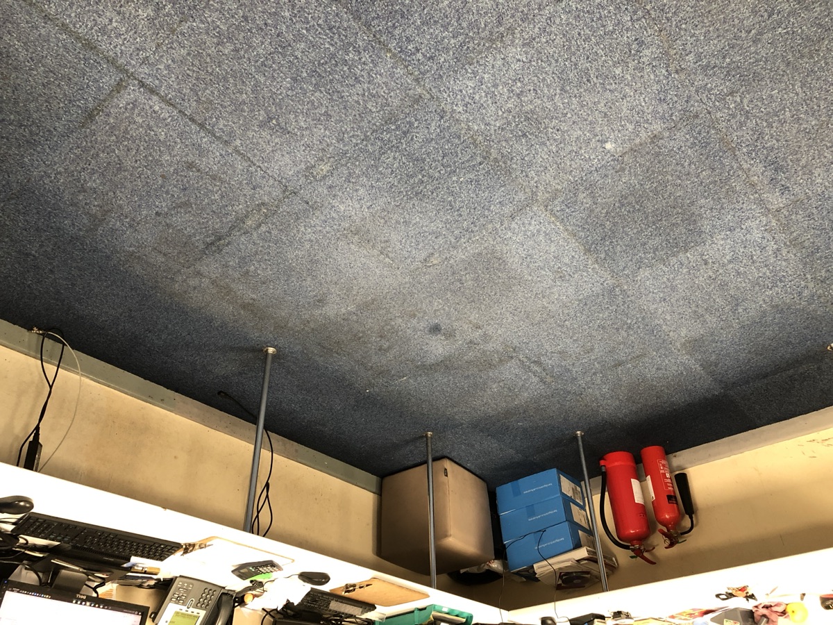 Commercial premises after water-damage clean-up