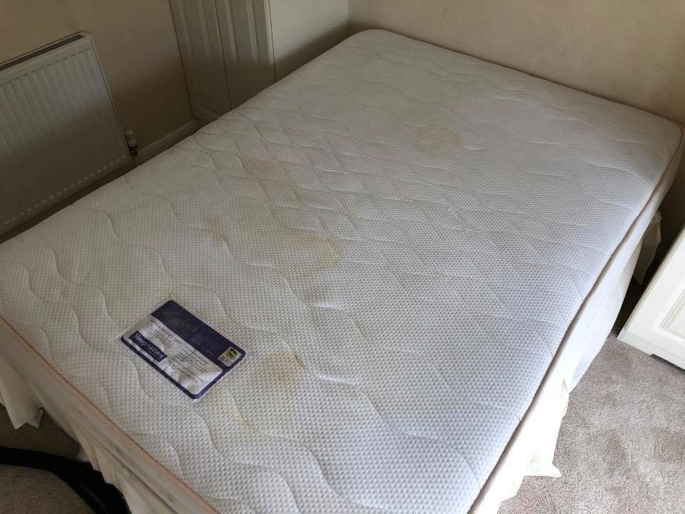 A mattress after professional urine-stain cleaning by Jay's Cleaning