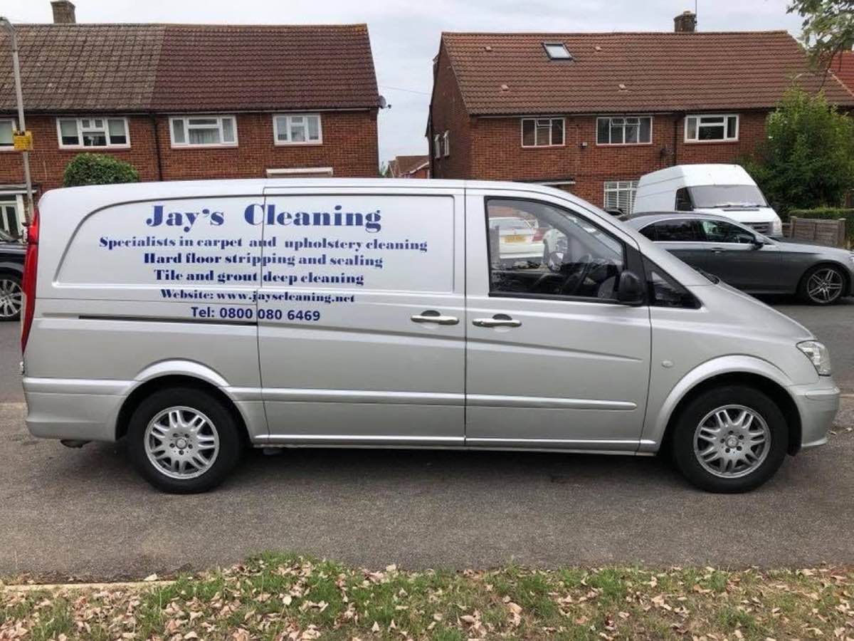 The Jay's Cleaning van, out on a job in Watford